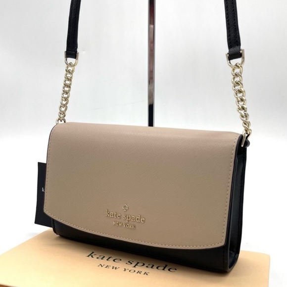 kate spade Handbags - Kate Spade Staci Small Flap Crossbody Bag Tan/Black